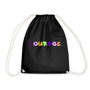 Courage, positive thinking - Drawstring Bag - black - Front