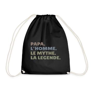Le meilleur papa, c'est une légende, le plus fort - Sac de sport léger - noir - Devant