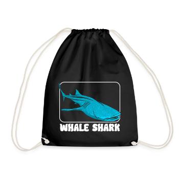 Whale shark - Drawstring Bag - black - Front