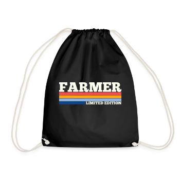 Farmer 80s Farming I'm A Farmer I Feed People - Drawstring Bag - black - Front