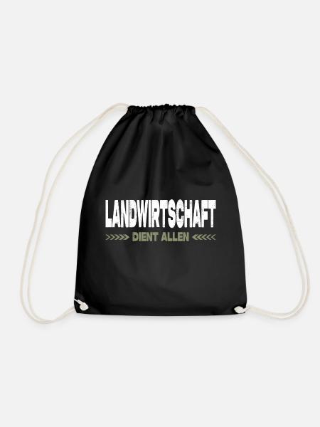 Bauernprotest Landwirt Landwirtschaft Dient Allen - Turnbeutel - Schwarz