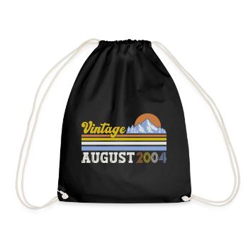 20th Birthday Original August 2004 Vintage 2004 - Drawstring Bag - black - Front