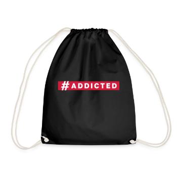 #ADDICTED - Drawstring Bag - black - Front