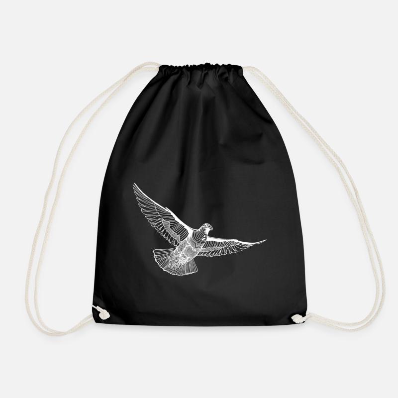 Fliegende Taube Illustration Line Art - Turnbeutel - Schwarz
