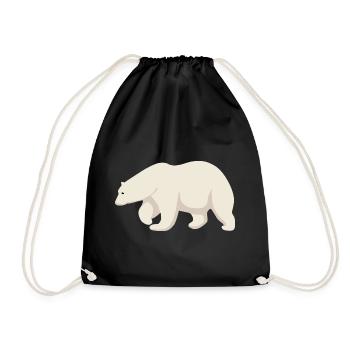 polar bear - Drawstring Bag - black - Front