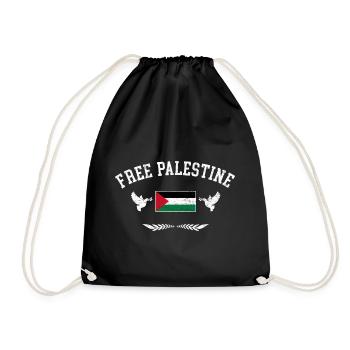 Free Palestine Freedom Palestine - Drawstring Bag - black - Front