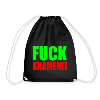 Fuck khamenei Chamenei - iran - Drawstring Bag - black - Front