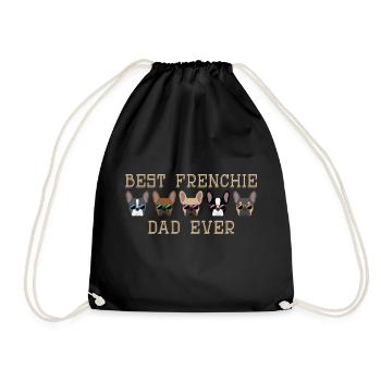 Meilleur papa Frenchie de tous les temps Français Bulldog Papa - Sac de sport léger - noir - Devant