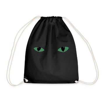 Mysteriöse Katzenaugen - dunkelgrün - Turnbeutel - Schwarz - Vorne