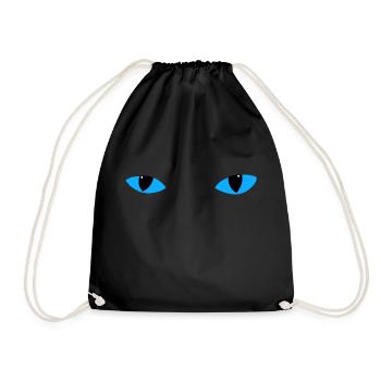 Mysteriöse Katzenaugen - hellblau - Turnbeutel - Schwarz - Vorne