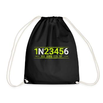 Motorcycle Gears 1N23456 Motorcyclist Gift - Drawstring Bag - black - Front