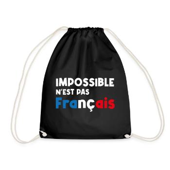 impossible n'est pas français - Sac de sport léger - noir - Devant