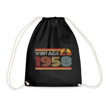 1958 Limited Edition Geburtstag Outfit 1958 vintag - Turnbeutel - Schwarz - Vorne