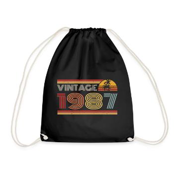 1987 Limited Edition Geburtstag Outfit 1987 vintag - Turnbeutel - Schwarz - Vorne