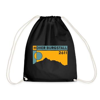 Hoher Burgstall Bergtour Hike Finisher Tirol - Drawstring Bag - black - Front