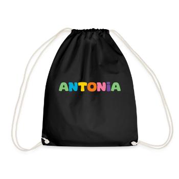 Name - Antonia - Turnbeutel - Schwarz - Vorne