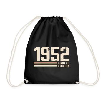 1952 Jahrgang 1952 Geburtstag 1952 Retro 1952 - Turnbeutel - Schwarz - Vorne