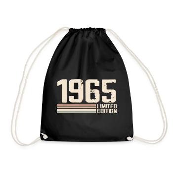 1965 Jahrgang 1965 Geburtstag 1965 Retro 1965 - Turnbeutel - Schwarz - Vorne