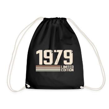1979 Jahrgang 1979 Geburtstag 1979 Retro 1979 - Turnbeutel - Schwarz - Vorne