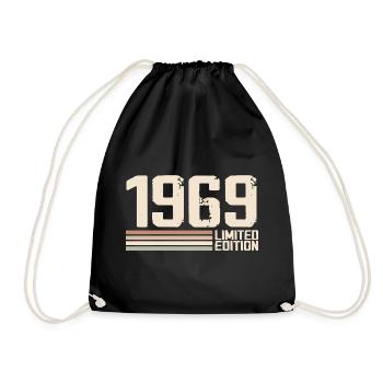 1969 Jahrgang 1969 Geburtstag 1969 Retro 1969 - Turnbeutel - Schwarz - Vorne