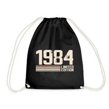 1984 Jahrgang 1984 Geburtstag 1984 Retro 1984 - Turnbeutel - Schwarz - Vorne
