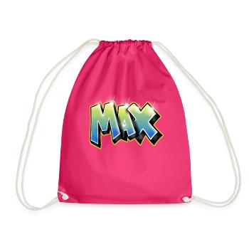 Graffiti Max - Drawstring Bag - fuchsia - Front