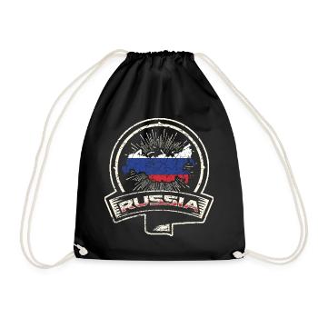 Russland - Turnbeutel - Schwarz - Vorne