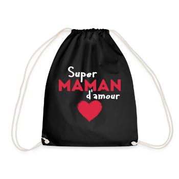 Super maman d'amour - Sac de sport léger - noir - Devant