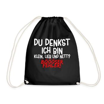Lustiger Spruch - Turnbeutel - Schwarz - Vorne