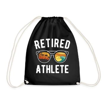 Aktiver Rentner-Sportler mit Sonnenbrille am - Turnbeutel - Schwarz - Vorne