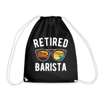 Beachy Retirement Vibes for coffee enthusiasts - Drawstring Bag - black - Front