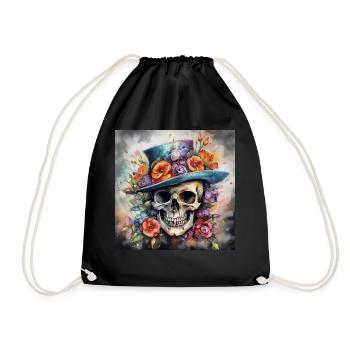 TÊTE DE MORT AU CHAPEAU FLEURI - Sac de sport léger - noir - Devant