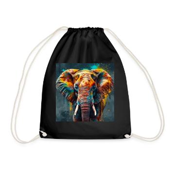 THE MAJESTIC ELEPHANT - Drawstring Bag - black - Front