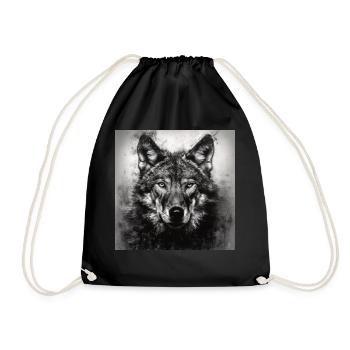 WOLF WOLF WILDES TIER - Turnbeutel - Schwarz - Vorne