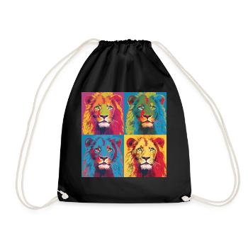 LION POP ART - Drawstring Bag - black - Front
