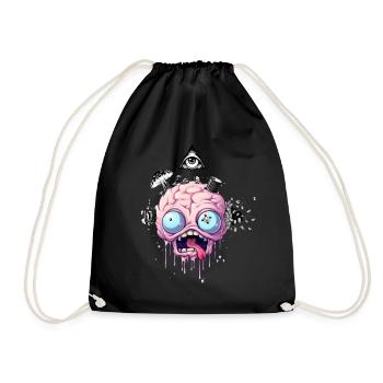 Overloaded 21st Century Brain - Drawstring Bag - black - Front