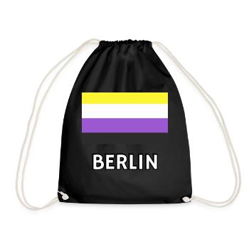 Non binary Pride Flag Berlin - Drawstring Bag - black - Front
