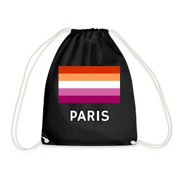 Lesbian Pride Flagge Paris - Turnbeutel - Schwarz - Vorne