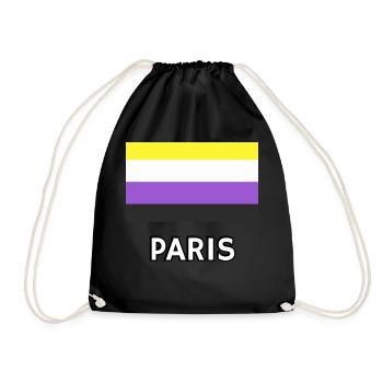 Non binary Pride Flag Paris - Drawstring Bag - black - Front