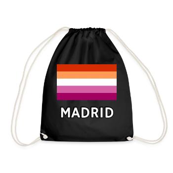 Lesbian Pride Flagge Madrid - Turnbeutel - Schwarz - Vorne
