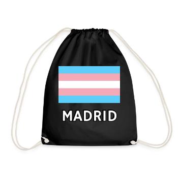 Trans Pride Flagge Madrid - Turnbeutel - Schwarz - Vorne