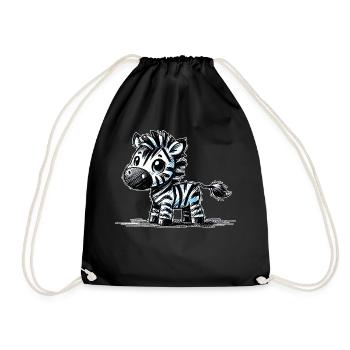 Zebra - Turnbeutel - Schwarz - Vorne
