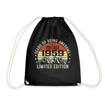 Gift to Celebrate Your Birth Year 1959 - Drawstring Bag - black - Front