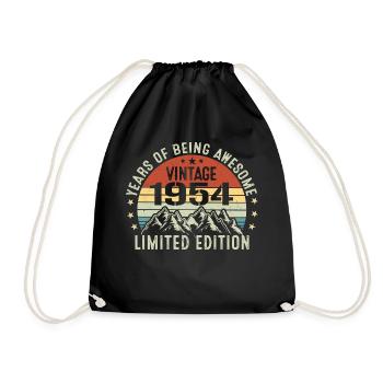 Gift to Celebrate Your Year of Birth 1954 - Drawstring Bag - black - Front