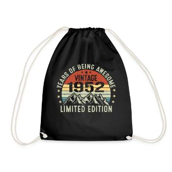Gift to Celebrate Your Year of Birth 1952 - Drawstring Bag - black - Front