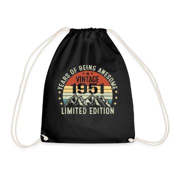 Gift to Celebrate Your Birth Year 1951 - Drawstring Bag - black - Front