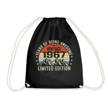 Gift to Celebrate Your Birth Year 1967 - Drawstring Bag - black - Front