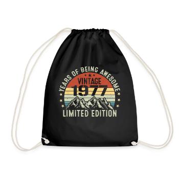 Gift to Celebrate Your Birth Year 1977 - Drawstring Bag - black - Front