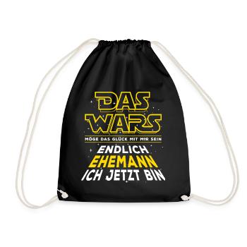 Das Wars - Endlich Ehemann ich jetzt bin. Hochzeit - Turnbeutel - Schwarz - Vorne