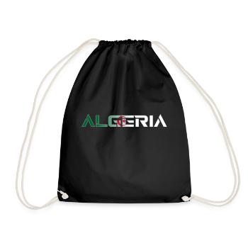 Country lettering - ALGERIA - Algeria flag - Drawstring Bag - black - Front